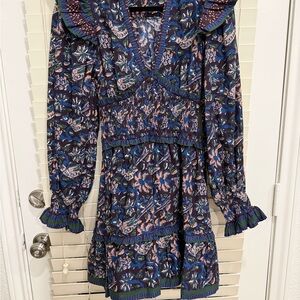 Floral Blue and Green Women's Dress SEA